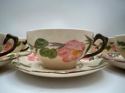 Franciscan Desert Rose — Dessert Plates, Cups & Saucer