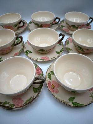 Franciscan Desert Rose — Dessert Plates, Cups & Saucer
