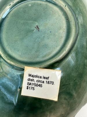 Antique Majolica Leaf Dish, Circa 1870