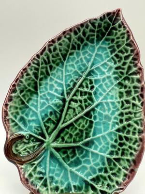 Antique Majolica Leaf Dish, Circa 1870