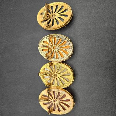LOT 2J: Vintage Brooches and Pair of Earrings