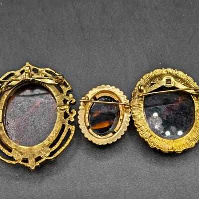 LOT 2J: Vintage Brooches and Pair of Earrings