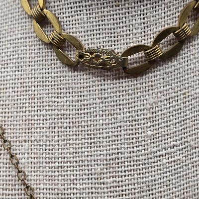 LOT 3J: Three Art Deco Necklaces, Matching Brooch, and Bracelet with Amethyst Glass Stones