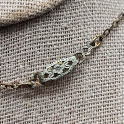 LOT 3J: Three Art Deco Necklaces, Matching Brooch, and Bracelet with Amethyst Glass Stones