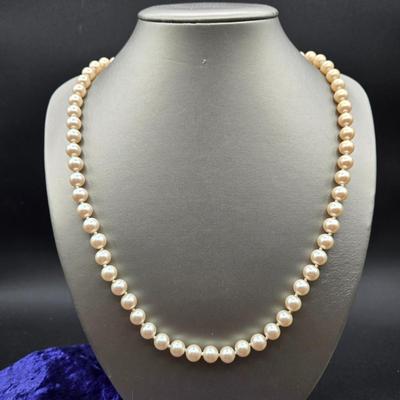 LOT 15J: Assorted Faux Pearl Necklaces, Vintage Pearl Bracelet, and Earrings