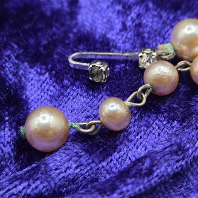 LOT 15J: Assorted Faux Pearl Necklaces, Vintage Pearl Bracelet, and Earrings