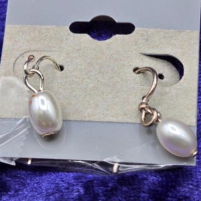 LOT 15J: Assorted Faux Pearl Necklaces, Vintage Pearl Bracelet, and Earrings