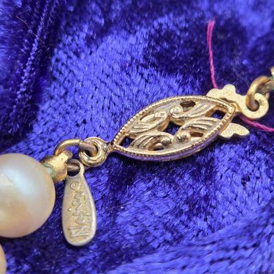LOT 15J: Assorted Faux Pearl Necklaces, Vintage Pearl Bracelet, and Earrings
