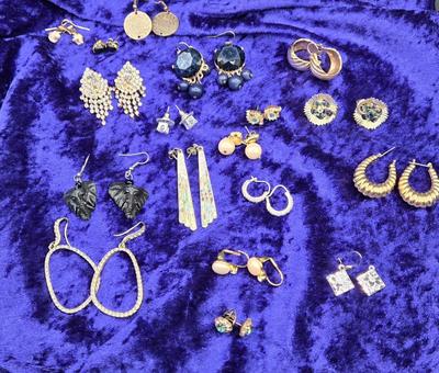 LOT 17J: Variety of Earrings Including One Pair of Abalone