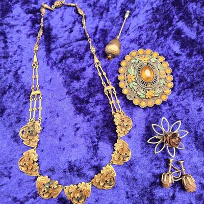 LOT 18J: Antique Jewelry in Autumn Colors
