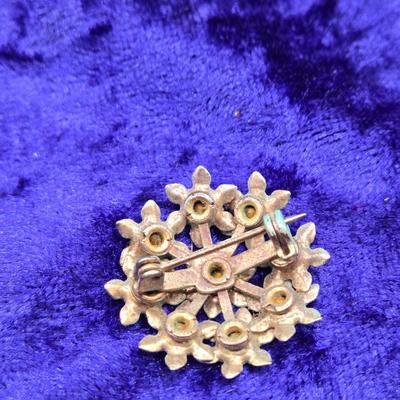 LOT 19J: Gemstone Foo Dog Pendant, Antique Czech Glass Brooch, and More