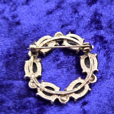 LOT 19J: Gemstone Foo Dog Pendant, Antique Czech Glass Brooch, and More