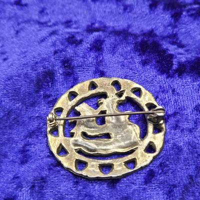 LOT 19J: Gemstone Foo Dog Pendant, Antique Czech Glass Brooch, and More