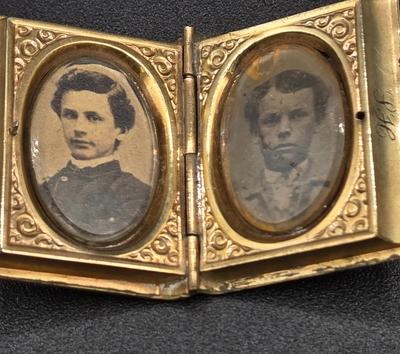 LOT 22J: Two Pairs of Antique Rimless Eyeglasses in Cases, WH Morley & Sons Pocket Knife with Case, Tiny Book Locket, and More