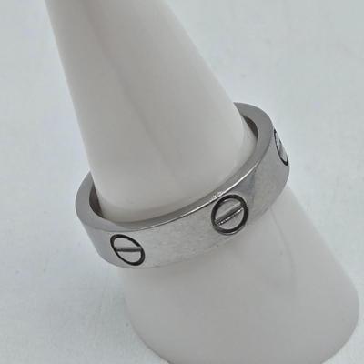 LOT 23J: 18K White Gold Cartier 750 love Wedding Band/ Size 9/ 4,2 Grams