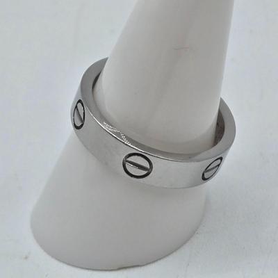 LOT 23J: 18K White Gold Cartier 750 love Wedding Band/ Size 9/ 4,2 Grams