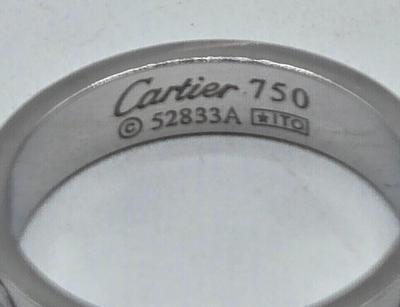 LOT 23J: 18K White Gold Cartier 750 love Wedding Band/ Size 9/ 4,2 Grams