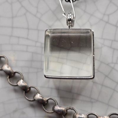 LOT 33J: 925 Israel 18 Inch Chain with Star Charm, 17.5 Inch 925 Bolo Link Chain, and 15 Inch Sterling Chain with Cube Charm/ 25.3 gtw