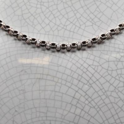LOT 33J: 925 Israel 18 Inch Chain with Star Charm, 17.5 Inch 925 Bolo Link Chain, and 15 Inch Sterling Chain with Cube Charm/ 25.3 gtw