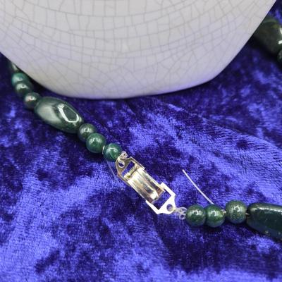 LOT 47J: Collection of Blues and Greens Beaded Costume Jewelry Necklaces