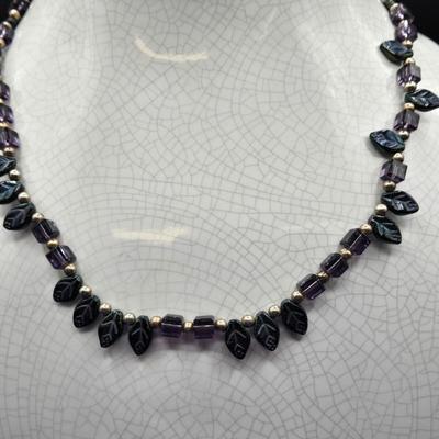 LOT 48J: Beautiful Purple and Black Beaded Jewelry