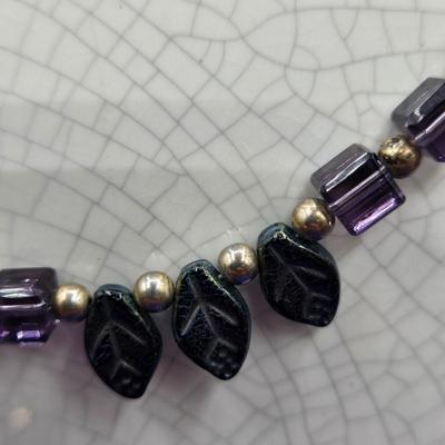 LOT 48J: Beautiful Purple and Black Beaded Jewelry