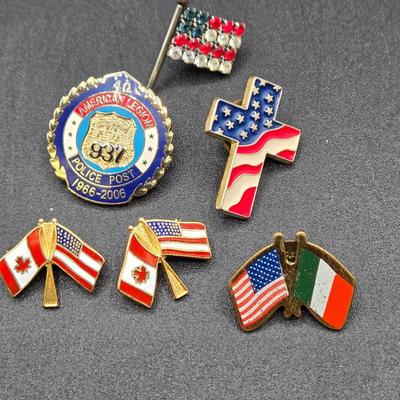 LOT 50J: Various Religious and Patriotic Pins and More