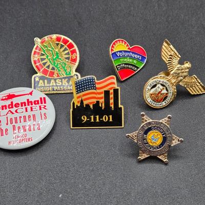 LOT 50J: Various Religious and Patriotic Pins and More