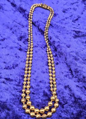 LOT 52J: Assortment of 14-24 Inch Goldtone Necklaces, Trifari Necklace, and Limoges Pill Box