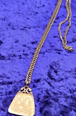 LOT 52J: Assortment of 14-24 Inch Goldtone Necklaces, Trifari Necklace, and Limoges Pill Box
