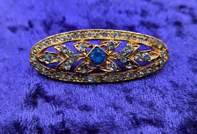 LOT 55J: Beautiful Blue Brooches Including Ceramic Flower, Delfts, and More