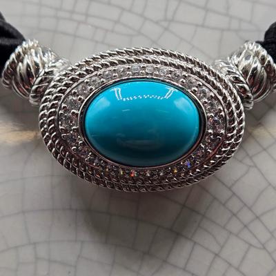 LOT 67J: 18 Inch Twisted Rope Judith Ripka Necklace with 925 Silver and CZs