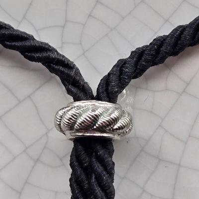 LOT 68J: Adjustable Rope 925 Silver Judith Ripka Necklace