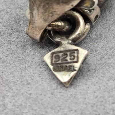 LOT 69J: 925 Silver Silpada 14 Inch Necklace with Round Hammered Pendant with Coin Pearl