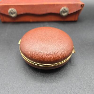 LOT 78: Vintage Men's Leather Shaving Case, Phinney Walker Travel Alarm Clock, Art Deco Travel Manicure Kit, and More