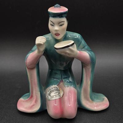 LOT 79: Goldscheider Figurine and Two Antique Brass Ash Trays