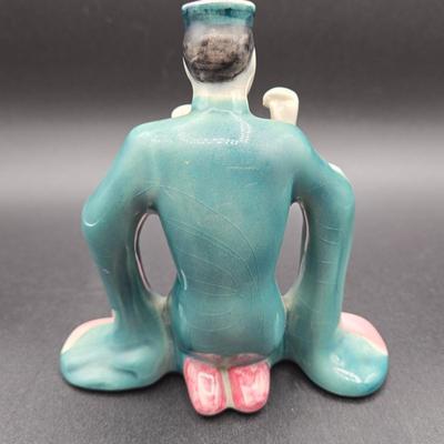 LOT 79: Goldscheider Figurine and Two Antique Brass Ash Trays