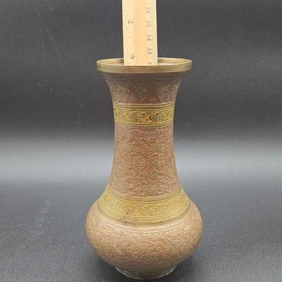LOT 80: Vintage Brass Vase and Antique French Clock