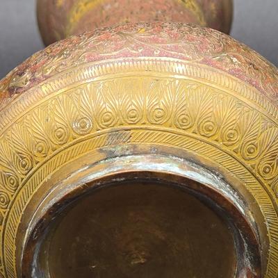 LOT 80: Vintage Brass Vase and Antique French Clock