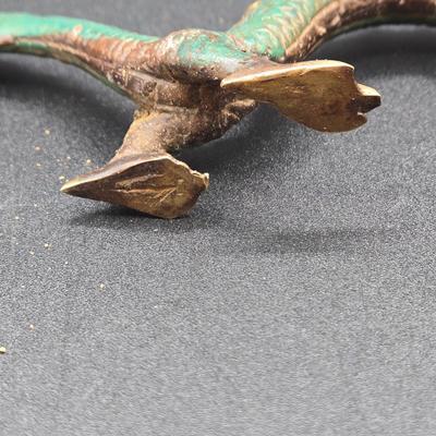LOT 84: Two Japanese Carved Figures and Vintage Chinese Metal Dragon