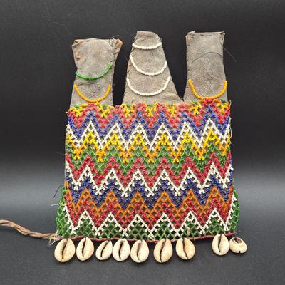 LOT Beaded Leather Kohl Pot