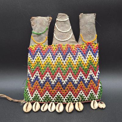 LOT Beaded Leather Kohl Pot