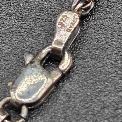LOT 90J: 18.5 Inch Sterling Silver Inlaid Butterfly Necklace / 17.7 gtw