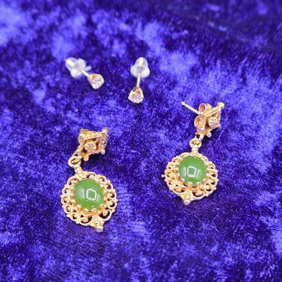 LOT 92J: Two Pair 14k Gold Pierced Earrings / 3.6 gtw