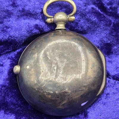 LOT 93J: Antique Fusee Pocket Watch in Silver Case