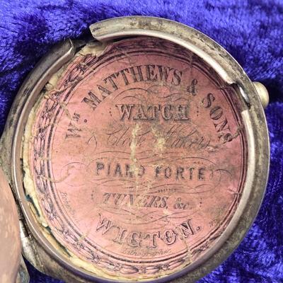 LOT 93J: Antique Fusee Pocket Watch in Silver Case