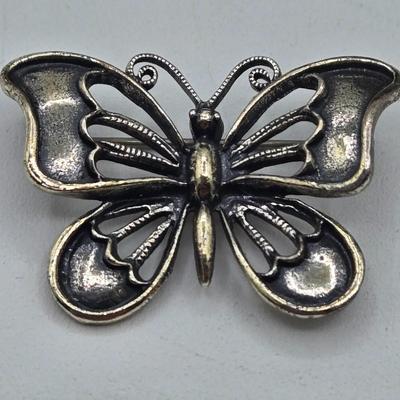 LOT 95J: Vintage Sterling Silver Brooches/ 27.3 gtw