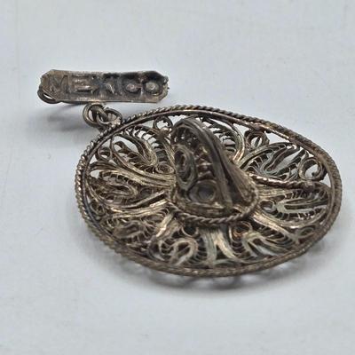 LOT 95J: Vintage Sterling Silver Brooches/ 27.3 gtw