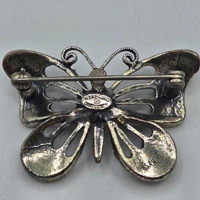 LOT 95J: Vintage Sterling Silver Brooches/ 27.3 gtw