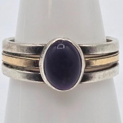 LOT 97J: Four Sterling Silver Rings and One Adjustable Toe Ring / 14.5 gtw